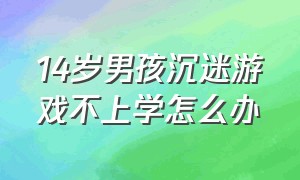 14岁男孩沉迷游戏不上学怎么办