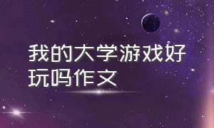 我的大学游戏好玩吗作文