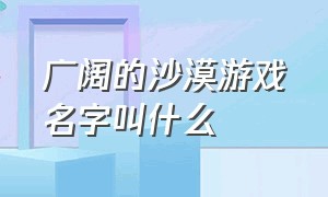 广阔的沙漠游戏名字叫什么