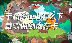 手机给usb怎么下载歌曲到内存卡