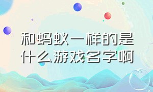 和蚂蚁一样的是什么游戏名字啊