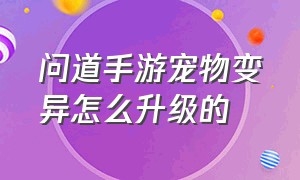 问道手游宠物变异怎么升级的