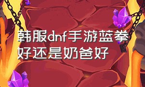 韩服dnf手游蓝拳好还是奶爸好