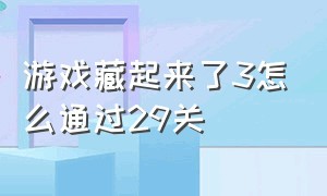 游戏藏起来了3怎么通过29关