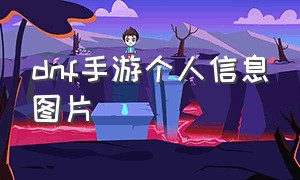 dnf手游个人信息图片