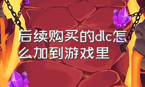 后续购买的dlc怎么加到游戏里