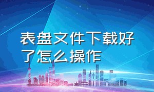 表盘文件下载好了怎么操作