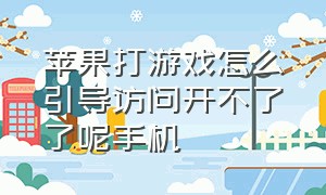 苹果打游戏怎么引导访问开不了了呢手机