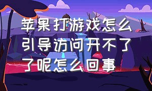 苹果打游戏怎么引导访问开不了了呢怎么回事