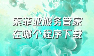 索菲亚服务管家在哪个程序下载