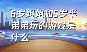 6岁姐姐和5岁半弟弟玩的游戏是什么