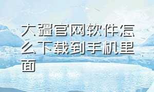 大疆官网软件怎么下载到手机里面