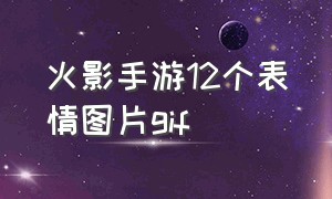 火影手游12个表情图片gif