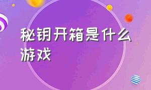 秘钥开箱是什么游戏