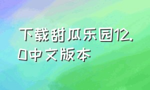 下载甜瓜乐园12.0中文版本