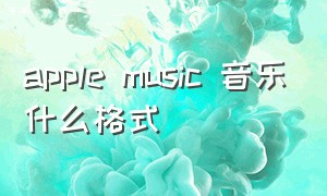 apple music 音乐什么格式