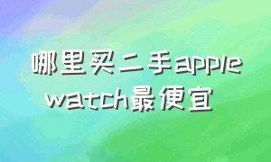 哪里买二手apple watch最便宜