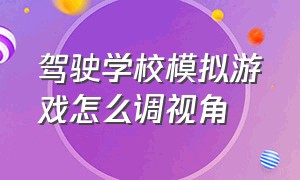 驾驶学校模拟游戏怎么调视角