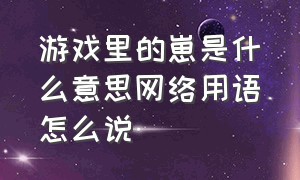 游戏里的崽是什么意思网络用语怎么说