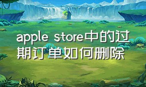 apple store中的过期订单如何删除