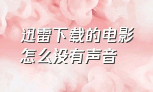 迅雷下载的电影怎么没有声音