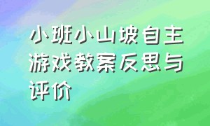 小班小山坡自主游戏教案反思与评价