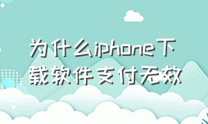 为什么iphone下载软件支付无效