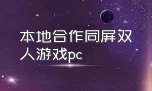 本地合作同屏双人游戏pc