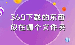 360下载的东西放在哪个文件夹