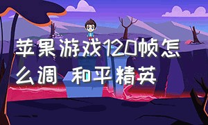 苹果游戏120帧怎么调 和平精英