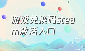 游戏兑换码steam激活入口