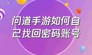 问道手游如何自己找回密码账号