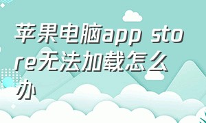 苹果电脑app store无法加载怎么办