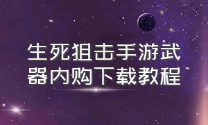 生死狙击手游武器内购下载教程