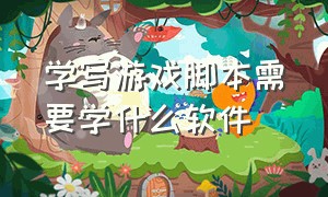 学写游戏脚本需要学什么软件