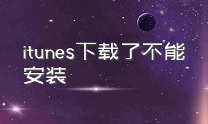 itunes下载了不能安装