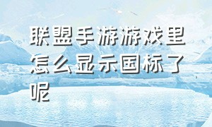 联盟手游游戏里怎么显示国标了呢