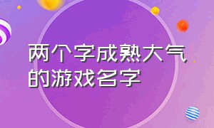 两个字成熟大气的游戏名字