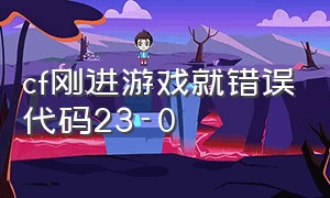 cf刚进游戏就错误代码23-0