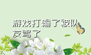 游戏打输了被队友骂了