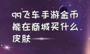 qq飞车手游金币能在商城买什么皮肤