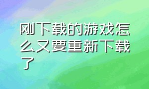 刚下载的游戏怎么又要重新下载了