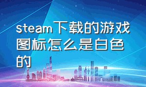 steam下载的游戏图标怎么是白色的