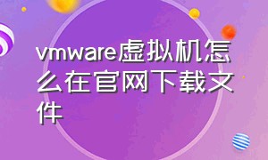 vmware虚拟机怎么在官网下载文件