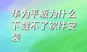 华为平板为什么下载不了软件安装