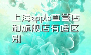 上海apple直营店和旗舰店有啥区别