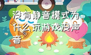 没有静音模式为什么玩游戏没声音