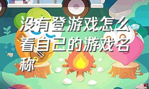 没有登游戏怎么看自己的游戏名称