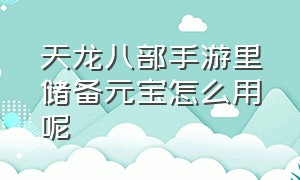 天龙八部手游里储备元宝怎么用呢