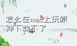 怎么在mac上玩原神下载不了